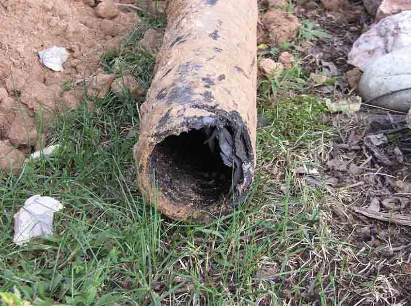 Damaged orangeburg pipe