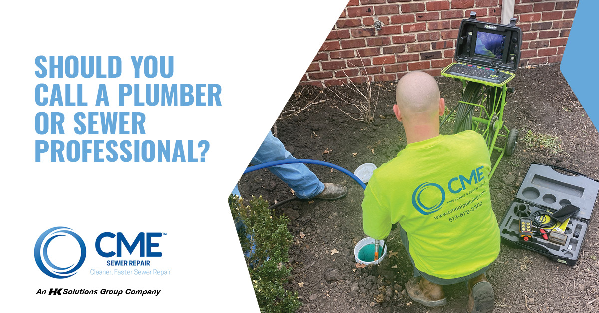 When To Call A Plumber vs. Sewer Line Repair Professionals cme sewer technician performing a sewer camera inspection.
