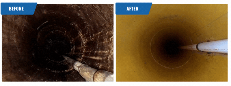 HK Solutions Group Manhole Rehab gif showing the before and after of hk performing manhole lining.