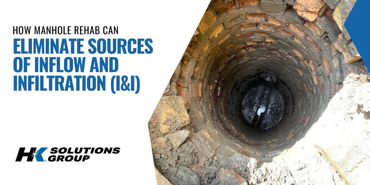 technician performing manhole rehabilitation.